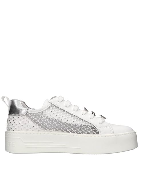 Sneakers in pelle e tessuto PATRIZIA PEPE | PPJ308 VIT.BIANCO-ARGENTO